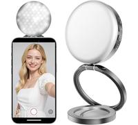Magnetic Selfie Light, Metal-Shell Ring Light, Rechargeable,Portable Phone Light for Phone & iPhone,LED Fill Light for Photography,Video,Makeup,TikTok,Vlog (Grey)