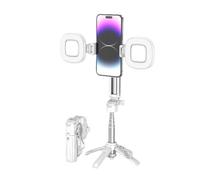 Magnetic Selfie Stick Tripod Compatible with Phone, DSLR-Style Grip, 11.7-47.5cm Extendable, One-Click Tripod (White)