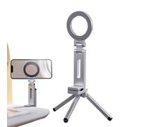 Magnetic Selfie Tripod, Phone Tripod Stand, 9.84x2.36 Inches Mini Aluminum Holder, Sturdy Clip Mount Holder, Lightweight Cellphone Accessory for Travel Gym Smartphone Workout Home