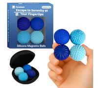 Magnetic Sensory Fidget Balls - 4PC Medium Weighted Textured Silicone Stress Relief Toys for Adults & Teens with ADHD, Autism, Anxiety - Quiet Magnet Fidgets for Desk, Travel, Office & Gifts