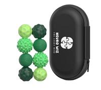 Magnetic Sensory Fidget Balls 8-Pack - Textured Silicone with Carry Case | Tactile Toy for Teens & Adults | Focus, Stress & Anxiety Relief | Ideal for ADHD, Autism, Desk or Travel (Green, 8-Pack)