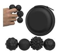 Magnetic Sensory Fidget Balls, Magnetic Sensory Balls Toys for Adults & Teens with Autism, ADHD, Anxiety,Desk Fidget Magnets for Office,Fun Textures Roller Travel Toys (Black, 4PCS)