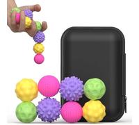 Magnetic Sensory Fidget Balls, Magnetic Sensory Balls Toys for Adults & Teens with Autism, ADHD, Anxiety,Desk Fidget Magnets for Office,Fun Textures Roller Travel Toys (Black, 8PCS)