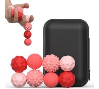 Magnetic Sensory Fidget Balls, Magnetic Sensory Balls Toys for Adults & Teens with Autism, ADHD, Anxiety,Desk Fidget Magnets for Office,Fun Textures Roller Travel Toys (Red, 8PCS)