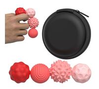 Magnetic Sensory Fidget Balls, Magnetic Sensory Balls Toys for Adults & Teens with Autism, ADHD, Anxiety,Desk Fidget Magnets for Office,Fun Textures Roller Travel Toys (Red, 4PCS)