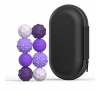 Magnetic Sensory Fidget Balls, Silicone Stress Relief Magnetic Balls for Adults Teens with Autism, ADHD, Anxiety, Quiet Fun Textures Roller Travel Toys, Anxiety Relief for Teens (Purple, 8PCS)