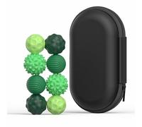 Magnetic Sensory Fidget Balls, Silicone Stress Relief Magnetic Balls for Adults Teens with Autism, ADHD, Anxiety, Quiet Fun Textures Roller Travel Toys, Anxiety Relief for Teens (Green, 8PCS)