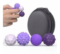 Magnetic Sensory Fidget Balls, Silicone Stress Relief Magnetic Balls for Adults Teens with Autism, ADHD, Anxiety, Quiet Fun Textures Roller Travel Toys, Anxiety Relief for Teens (Purple, 4PCS)