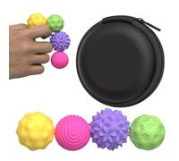 Magnetic Sensory Fidget Balls, Silicone Stress Relief Magnetic Balls for Adults Teens with Autism, ADHD, Anxiety, Quiet Fun Textures Roller Travel Toys, Anxiety Relief for Teens (L-Coloured, 4PCS)