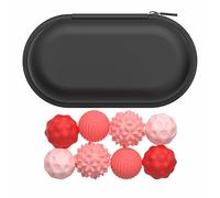 Magnetic Sensory Fidget Balls, Silicone Stress Relief Toys for Adults Teens with Autism, ADHD, Anxiety, Fun Textures Roller Travel Toys (Red, 8PCS)