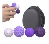 Magnetic Sensory Fidget Balls, Silicone Stress Relief Toys for Adults & Teens with Autism, ADHD, Anxiety, Quiet Executive Desk Fidget Magnets for Office, Fun Textures Roller Travel Toys (Purple, 4PCS)