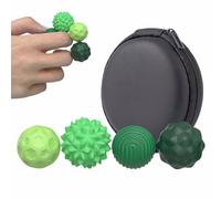 Magnetic Sensory Fidget Balls, Silicone Stress Relief Toys for Adults & Teens with Autism, ADHD, Anxiety, Quiet Executive Desk Fidget Magnets for Office, Fun Textures Roller Travel Toys (Green, 4PCS)
