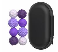 Magnetic Sensory Fidget Balls, Silicone Stress Relief Toys for Adults & Teens with Autism, ADHD, Anxiety, Quiet Executive Desk Fidget Magnets for Office, Fun Textures Roller Travel Toys (Purple, 8PCS)