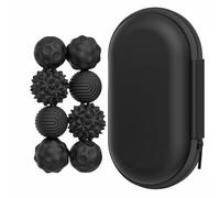 Magnetic Sensory Fidget Balls, Silicone Stress Relief Toys for Adults & Teens with Autism, ADHD, Anxiety, Quiet Executive Desk Fidget Magnets for Office, Fun Textures Roller Travel Toys (Black, 8PCS)