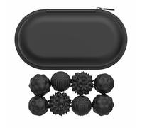 Magnetic Sensory Fidget Balls, Silicone Stress Relief Toys for Teens & Adults with Autism, ADHD, Anxiety, Quiet Executive Desk Fidget Magnets for Office, Fun Textures Roller Travel Toys (Black, 8PCS)