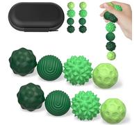 Magnetic Sensory Stress Balls, 8Pcs Textured Silicone Magnetic Sensory Fidget Balls for Motor Skills, Fun Magnet Sphere for ADHD, Autism & Stress Relief (Green)