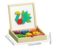 Magnetic Shapes Puzzle,Early Math Geometric Concepts Fine Motor Toys - Imagination Magnets Wooden Pattern Blocks Set | for Home School Kindergarten Travel Airplane Road Trip