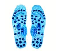 Magnetic Shoe Insoles Reflexology for Pain Relief, Magnetic Foot Acupuncture Point Therapy Insole, Magnet Massage Foot Insole,68 Magnets Washable Blue,S
