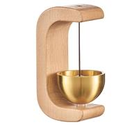 Magnetic Shopkeepers Bell for Door Opening - Vintage Wooden Wind Chime Doorbell with Brass Bell, Dopamine Decor & Wireless Adhesive Door Chime for Front Porch, Wall, Garden, Shop, Housewarming Gift