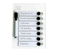 Magnetic Shopping List for Refrigerator | Waterproof and Erasable Magnetic Set with Pen - Routine Table for Children, for Organizing Tasks Cleaning Notes Messages for Home
