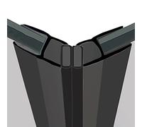 Magnetic Shower Seals | Sold in Pairs | Fits 4, 5 or 6mm Glass | 135° Magnet for Straight or Quadrant Doors | 2 Metres Long | MAG001 (25mm Sample, Black)