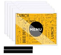 Magnetic Sign Holder Magnetic Display Frames A4 Adhesive Clear Paper Holder Picture Magnetic Frame Print Protectors with Magnet Borders for Door Wall Cupboard Refrigerator, 5PCS