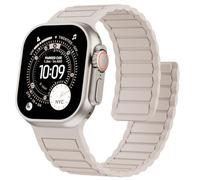 Magnetic Silicone Band Compatible with Apple Watch Bands 49mm 46mm 45mm 44mm 42mm 41mm 40mm 38mm Men Women, Soft Sport Strap Strong Magnet Watchband for iWatch Ultra 3-1 SE Series 11/10/9/8/7/6/5/4/3