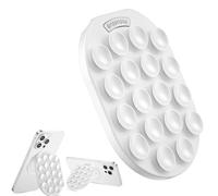 Magnetic Silicone Suction Cup Phone Mount for MagSafe Case, Magnetic Phone Grip Holder with Adjustable Stand, Hands-Free Phone Accessories Holder for Selfie Makeup Live Streaming Vlog, White