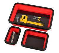 Magnetic Silicone Tool Tray - 3-Piece Foldable Magnetic Tray, Scratch-Resistant Rubber Base, Screws, Nuts, Seals, Double-Sided Magnetic Base for Metal Parts, Organiser for