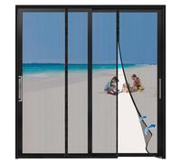 Magnetic Sn Door 200x215cm Black, Automatic Top-Bottom Seal, Mesh ain, Keeps Air Fresh, Easy Install, ct-Proof, Perfect for Home & Patio
