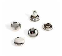 Magnetic Snap Fasteners, 3 Colors 100Sets 8 x 8mm Double Cap Rivet Metal Leather Craft Repairs Studs Spike Decoration for Clothing Sewing Leather Craft Jacket Repair (Silver)