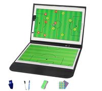 Magnetic Soccer Coaching Board, Basketball Coaching Board with Marker Pen and Eraser, PU Material, Foldable in Three Sections, for Tactical Training, Gifts(Football)