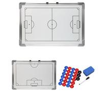 Magnetic Soccer Whiteboard, Full & Half Pitch Dual-Side Football Tactics Board with Anti-Collision Corners, Complete Coach Kit(White)