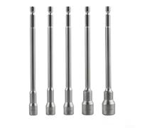 Magnetic Socket Bit, Hex Shank Bit, Chrome Vanadium Steel, 150mm Extended Length, Strong Magnet for Electric Drill, Automotive Repair, Furniture Assembly, 3/4/5 Pack(A)