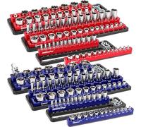 Magnetic Socket Holder Organizer Set: 6-Piece Detachable 1/2 3/8 1/4 Drive Sockets Storage Tray Magnetic Socket Organizer Tool Box Drawer Tool Box Organizers Storage Metric SAE (Sockets Not Included)