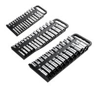 Magnetic Socket Holder - Socket , 3-Piece Alloy Rail, Strong Magnetic Base, 11.4 Inch, Tool Holder, Socket Storage System for Workshop, Garage, Mechanics, Home Use