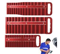 Magnetic Socket Holder - Socket , 3-Piece Alloy Rail, Strong Magnetic Base, 11.4 Inch, Tool Holder, Socket Storage System for Workshop, Garage, Mechanics, Home Use