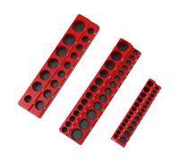 Magnetic Socket Organizer,3 Piece Socket Holder Kit,Socket Storage,Socket Rail, Holds 75 Imperial,Metric Sockets,Professional Quality Tools Organizer (Red-Imperial)