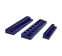 Magnetic Socket Organizer 3PCS Burr-Free Magnetic Socket Organizer Magnetic Socket Holder Socket Tray Blue Holds 68 SAE Sockets Professional Quality Tools Organizer, Socket Not Included