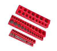 Magnetic Socket Organizer, 75 Holds Set 1/8in 3/8in 1/4in Red/Blue Metric Professional Quality Tools Organizer Professional Quality Tools Organizer