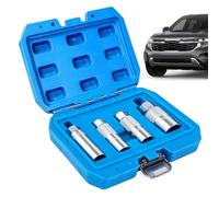 Magnetic Socket Set 4 Pc 3/8 Drive 14mm 16mm 21mm Plug Tool | Magnetic Lined Sockets For Secure Plug Removal And Installation. Cr V Steel For Auto And Motorcycle Repairs.