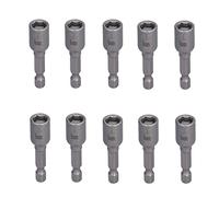 Magnetic Sockets Hex Nut Drivers 10Pcs Alloy Durable Powerful Magnetic Function for Electric Drills Manual Screwdrivers Hex Shank 1/4in 48 x 8mm