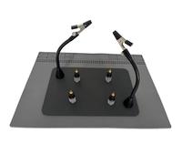 Magnetic Soldering Aid Third Hand - Soldering Third Hand with Silicone Soldering Mat, 4 PCB Columns Circuit Board Holder with 2 Flexible Metal Arms Electronic Helping Hand Repair Tool