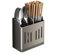 Magnetic Spice Rack 16 x 6 x 16 cm Double Compartments (Grey) | Two separate compartments, ideal for spices and cutlery, 16 x 6 x 16 cm dimensions, space-saving on metal surfaces