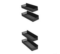 Magnetic Spice Rack for Fridge 28cm Storage Magnetic Spice Rack(4 pcs) | construction, rust-resistant coating, modern black style, blends with decor, 28x8cm size