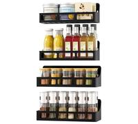 Magnetic Spice Rack for Refrigerator and Oven, 4 Pack Moveable Magnetic Shelves for Spice Jars, Heavy Duty Seasoning Rack Easy To Install For Kitchen Pantry kitchen organizers and storage