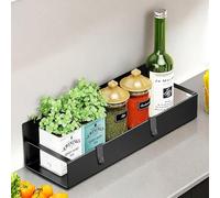 Magnetic Spice Rack for Refrigerator, Spice Rack Organizer for Cabinet and Fridge, Refrigerator Organizers and Storage for Kitchen Seasoning, Tea Storage and Cans, Black