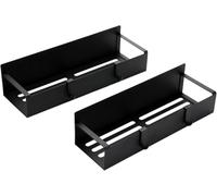 Magnetic Spice Storage Rack Organizer for Refrigerator and Oven, Black Fridge Organizers and Storage (2PCS)
