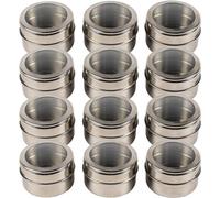Magnetic Spice Tin Set Stainless Steel Spice Jars | Herb Pots | Seasoning Shakers | Spice Containers with Lid