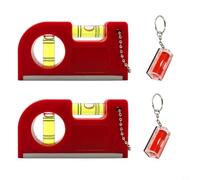 Magnetic Spirit Level 45 mm Aluminium Frame - High Accuracy Horizontal Vertical - Ideal for Picture Frame Mounting (4 Pieces, Red)